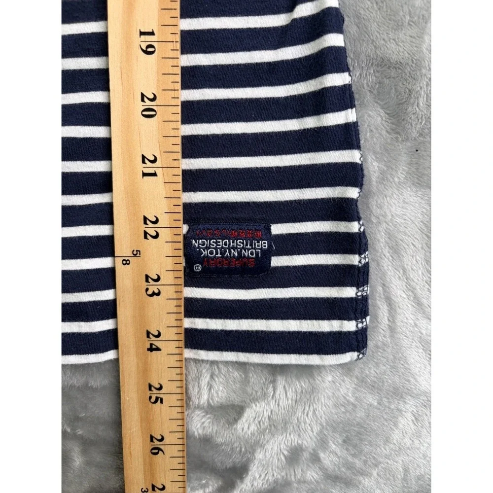Superdry Premium Entry Tee Shirt Women's T-Shirt L Blue Horizontal Stripes